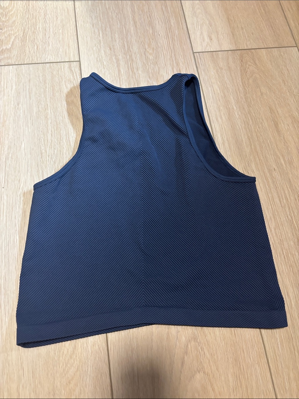 Jo&co Navy Ribbed Crop Tank - Picture 3 of 4